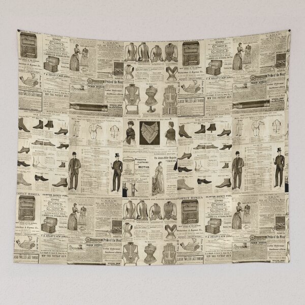 Item preview, Vintage Newspaper Advertisements Tiled designed and sold by silviaol.
