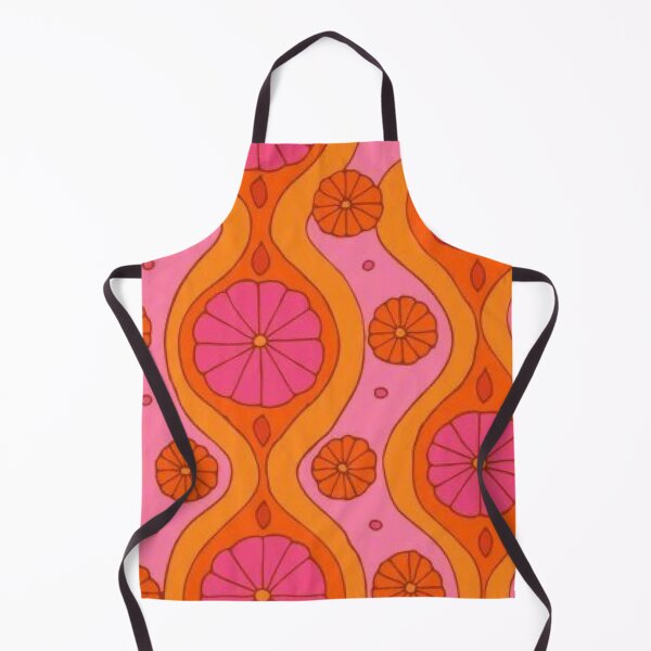 Item preview, Retro Pink & Orange Abstract Floral (Orange, Pink) designed and sold by wildxinfinite.