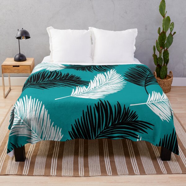 Item preview, Tropical Wild Leaves Pattern Palm on Dark Cyan designed and sold by GraphicsClub.