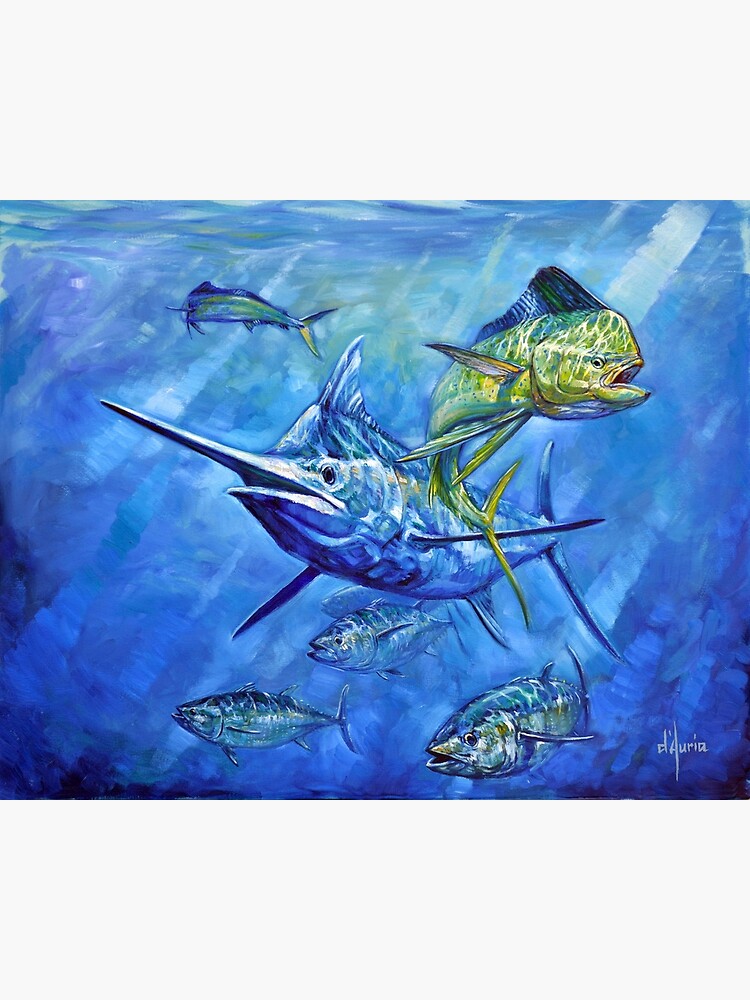 Thumbnail 2 of 2, Greeting Card, Dorado, Marlin, and Tuna designed and sold by tdauria.