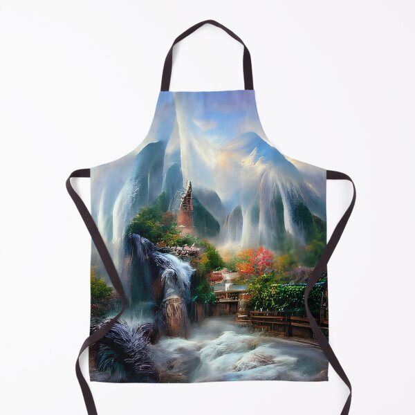Item preview, Heavenly Waterfall Cascading over Mountains designed and sold by theartmuseums.