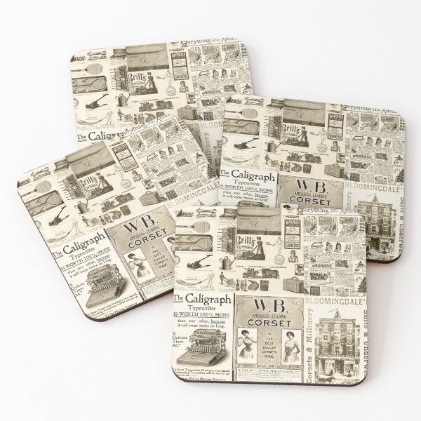 Item preview, Cute Vintage Newspaper Advertisements Tiled Pattern designed and sold by silviaol.