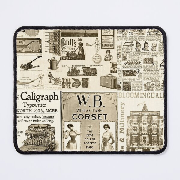 Item preview, Cute Vintage Newspaper Advertisements Tiled Pattern designed and sold by silviaol.