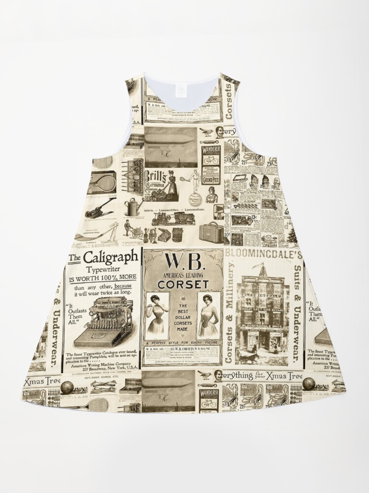 Cute Vintage Newspaper Advertisements Tiled Pattern