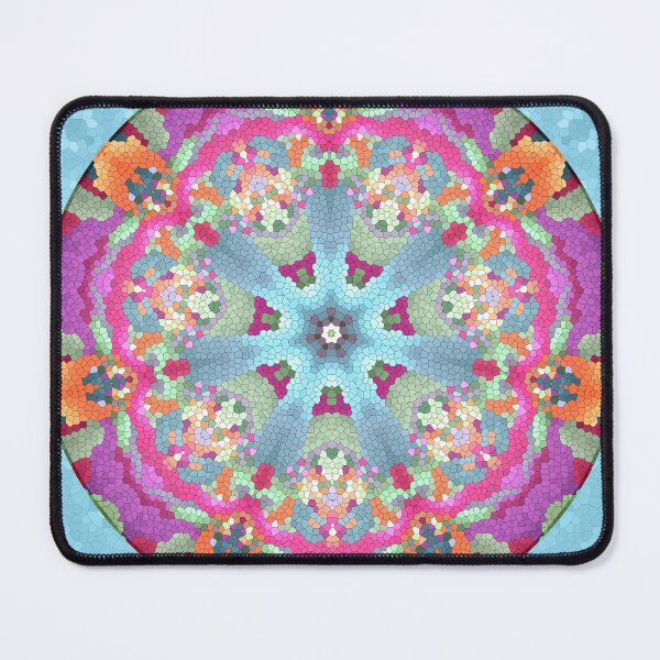 Item preview, Mosaic Mandala in Purple, Pink, Green and Orange designed and sold by Kelly Dietrich Mandala & Fractal Art.