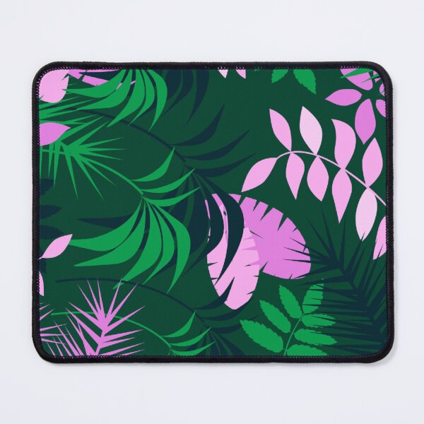 Item preview, Wild Colorful Tropical pink Leaves Pattern on Green designed and sold by GraphicsClub.
