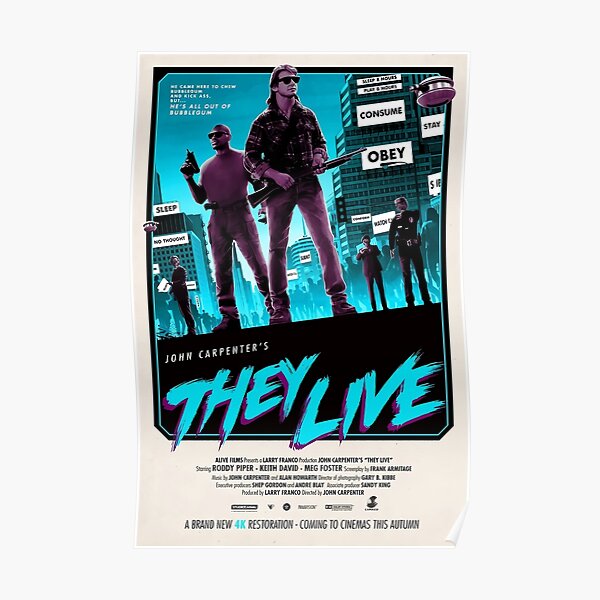 John Carpenter's They Live Fan Made Poster Poster