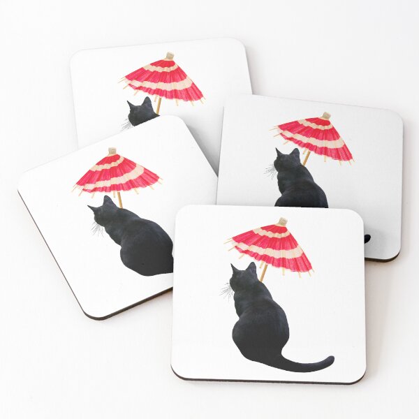 Item preview, Black Cat with Parasol designed and sold by catsclips.
