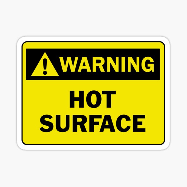 Window Business Sticker Set Caution Hot Surface Sign 