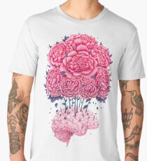 Creative Brains with peonies Men's Premium T-Shirt