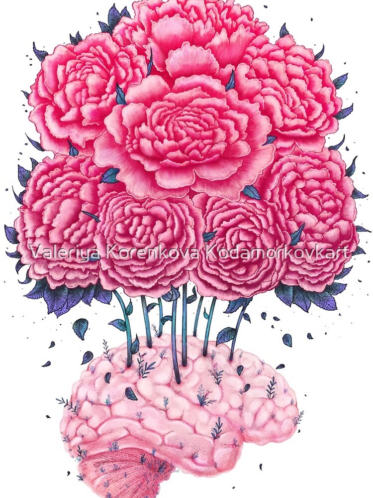Disover Creative Brains with peonies  Iphone Case