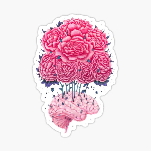 Creative Brains with peonies  Sticker