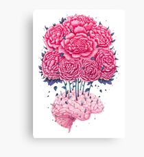 Creative Brains with peonies Canvas Print
