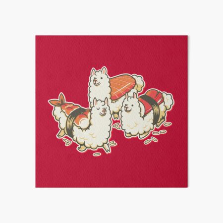 Alpaca Sushi Niguiri Art Board Print