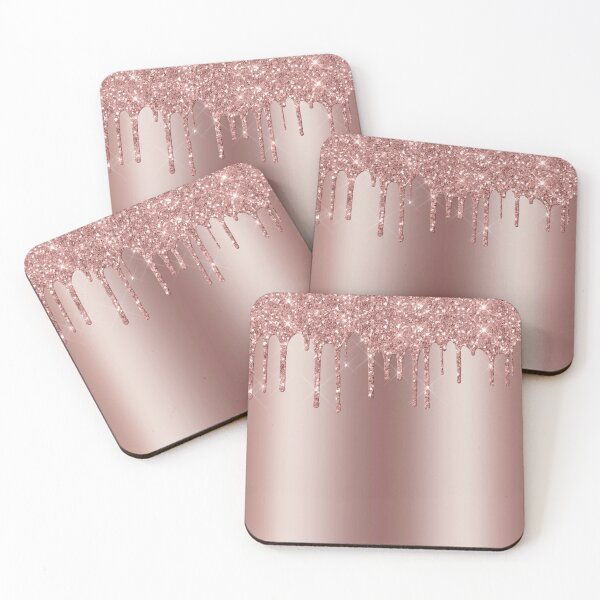 Item preview, Trendy Rose Gold Dripping Glitter Foil Background 1 designed and sold by TrendyGlitter.