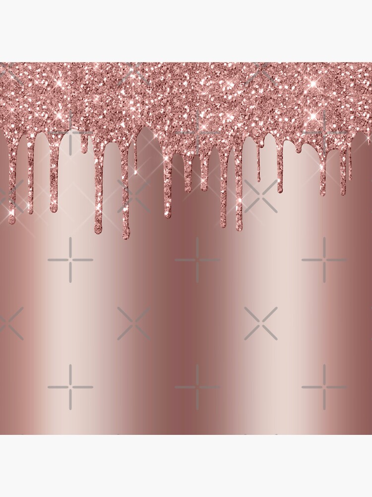 "Trendy Rose Gold Dripping Glitter Foil Background 1" Sticker for Sale