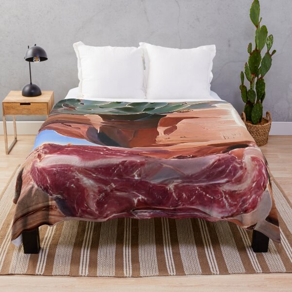 Desert Steak, AI Art Throw Blanket