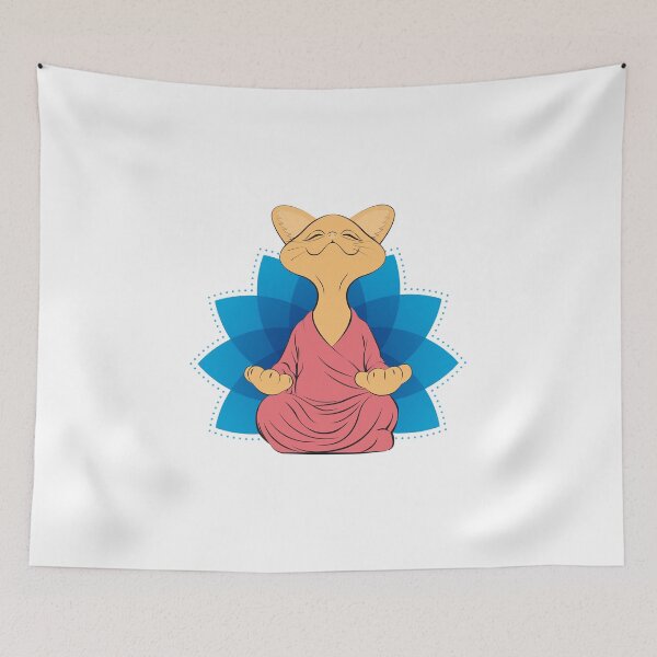 Item preview, Buddha cat meditating - Guru cat - Namaste - Stay zen like a meditating cat. designed and sold by H Jonas.