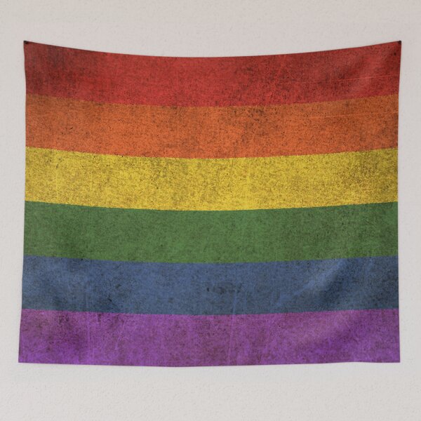 Item preview, Old and Worn Distressed Vintage Gay Pride Rainbow Flag designed and sold by JeffBartels.