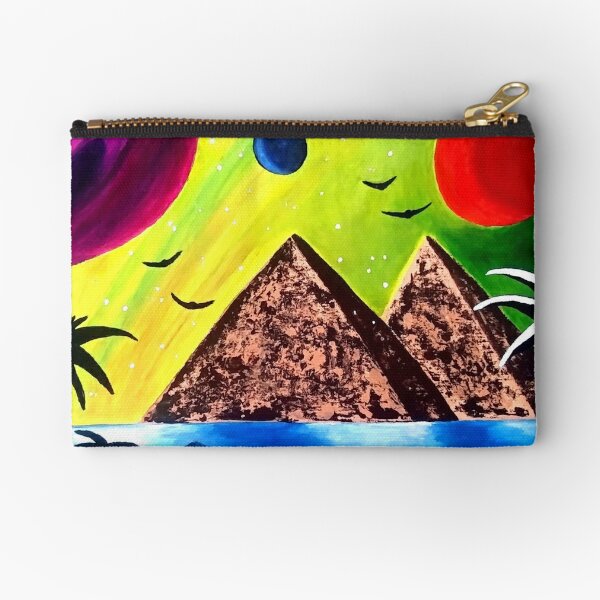 Earth Saturn UFO Rockets Moon And Stars Pattern Canvas Change Coin Purse Retro Money Bag With Zip