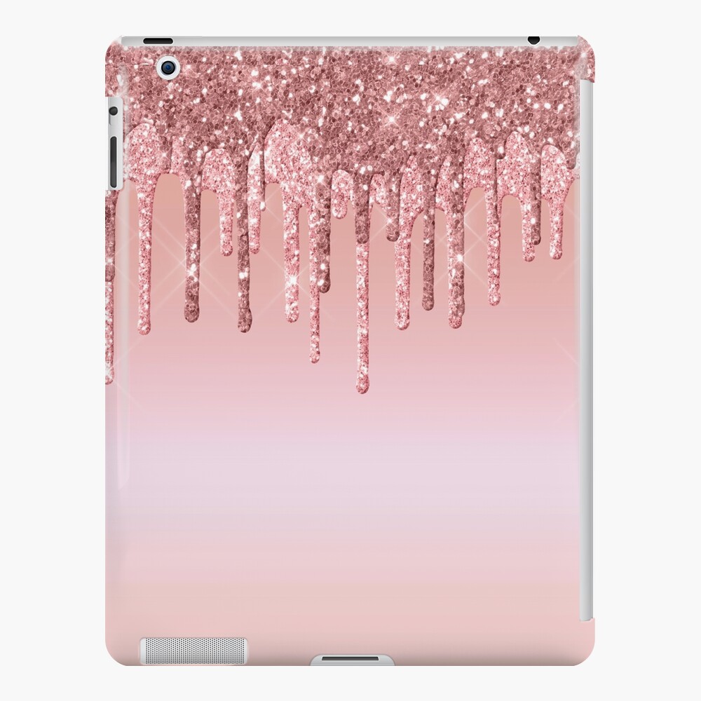 Trendy Rose Gold Dripping Glitter Foil Background 33 | iPad Case & Skin