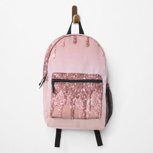 Trendy Rose Gold Dripping Glitter Foil Background 33 Backpack for Sale by TrendyGlitter Redbubble