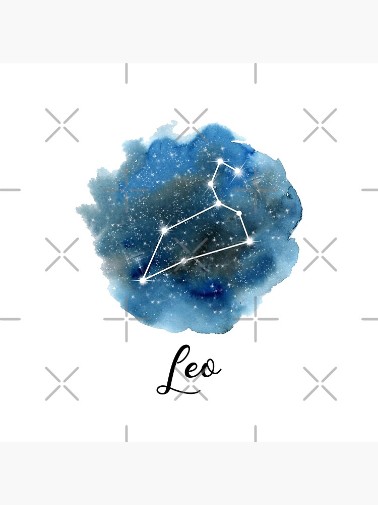 Leo Zodiac Sign Constellation Birth Sign Watercolor Art Greeting Card