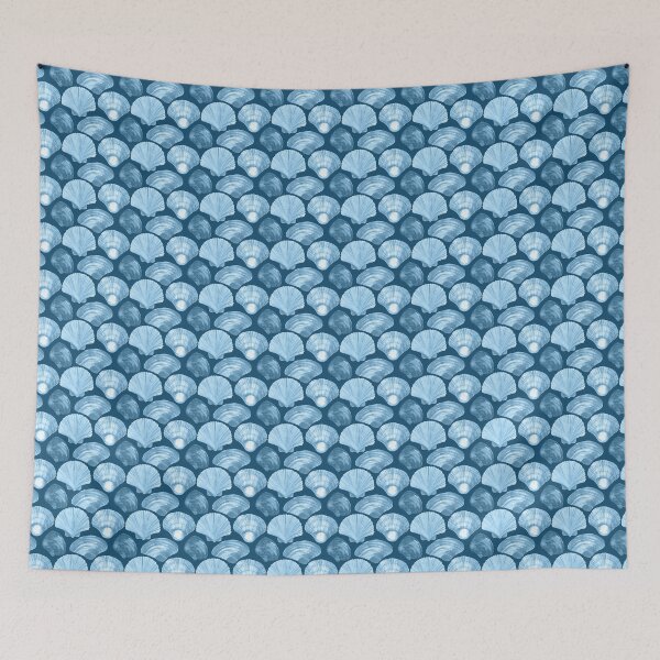 Item preview, Beach Blue Shells Seamless Pattern designed and sold by delikedesign.