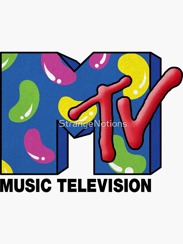 "Colorful MTV Music Television Classic 80s Logo "Jelly Beans"" Sticker
