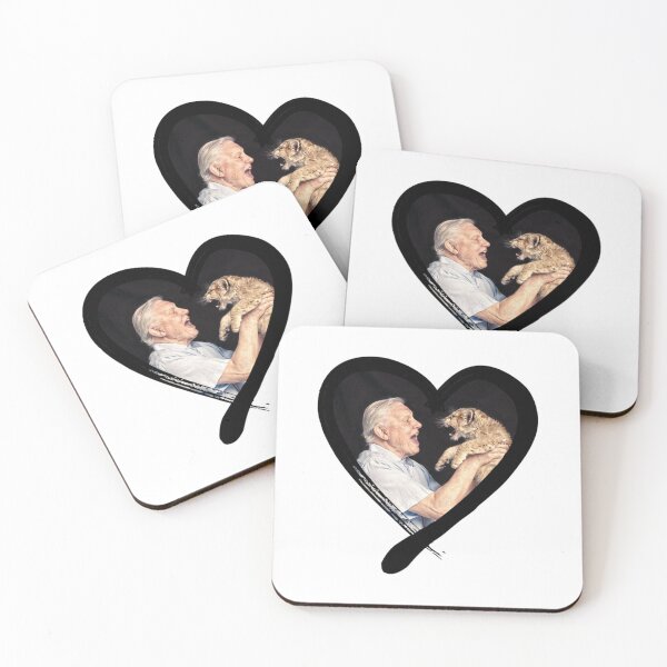 Item preview, David Attenborough - National treasure and natural historian - with cute cub in a heart designed and sold by MadeUKewl.
