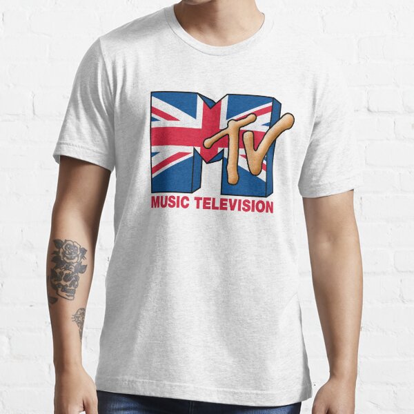"Colorful MTV Music Television Classic 80s Logo "Union Jack"" Tshirt
