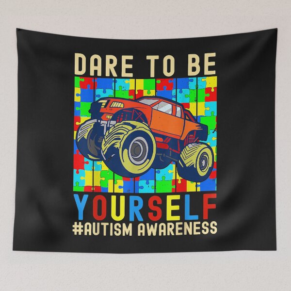 Item preview, Dare To Be Yourself Autism Awareness Monster Truck Boys Kids designed and sold by luciaaljudith.