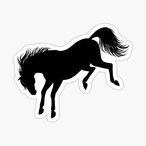 "Kicking horse silhouette" Sticker by anilinn Redbubble