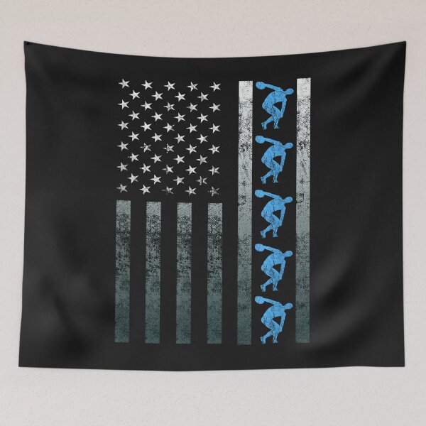 Item preview, Discus Thrower Vintage Flag America USA Throwing Discus designed and sold by luciaaljudith.