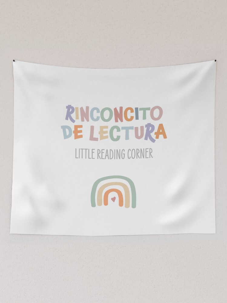 Little Reading Corner: Bilingual Print for Children’s Bedroom, Nursery,  Playroom, Homeschool or Tapestry