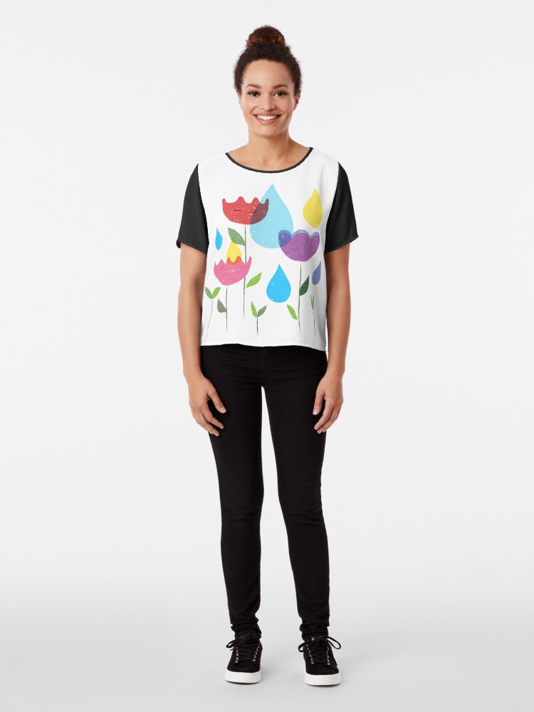 Alternate view of Colorful Tulips Chiffon Top