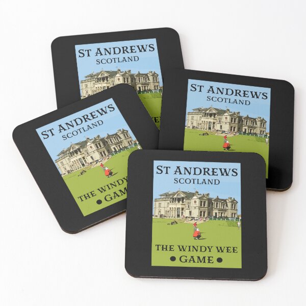 Item preview, St. Andrews Scotland Golfers Vintage Travel Golf Poster - Scottish Art Print designed and sold by bestawesome.
