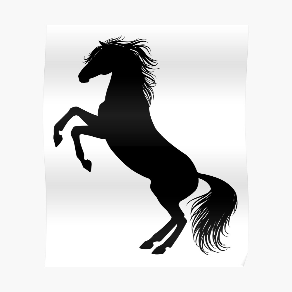 "Rearing horse silhouette" Poster by anilinn | Redbubble