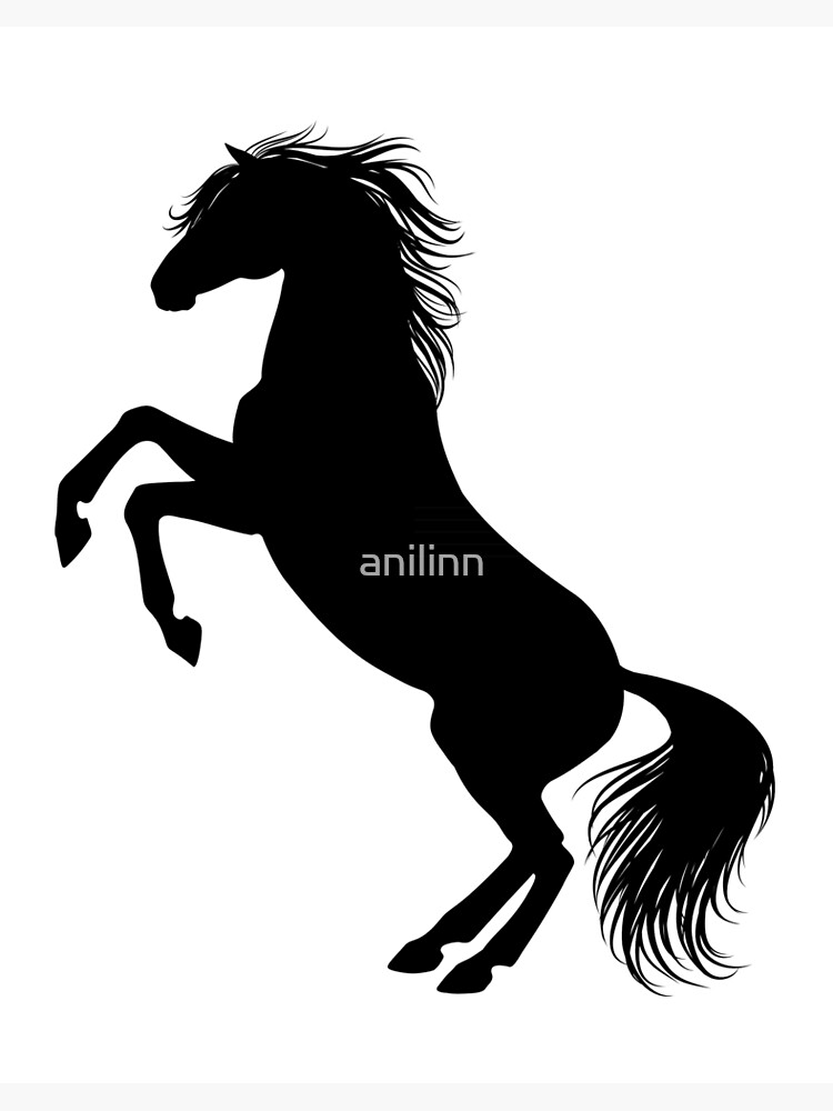 Rearing Horse Silhouette Art Board Print By Anilinn Redbubble