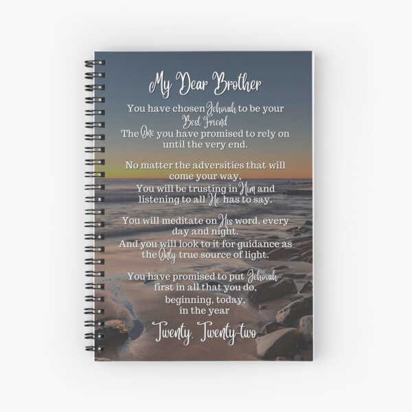poema de bautismo | JW | puesta de sol playa rocosa Cuaderno de espiral
