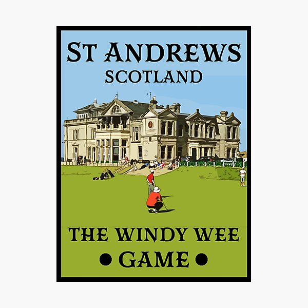 "St. Andrews Scotland Golfers Vintage Travel Golf Poster Fine