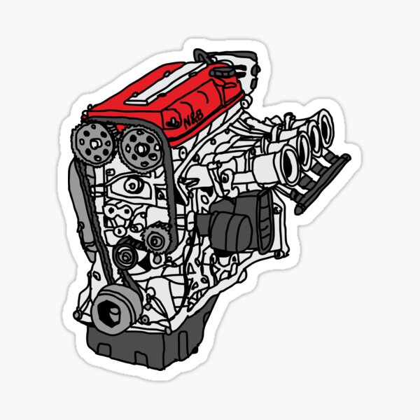 Honda Civic Type R EK9 B16B Engine Sticker by Nut and Bolt Design