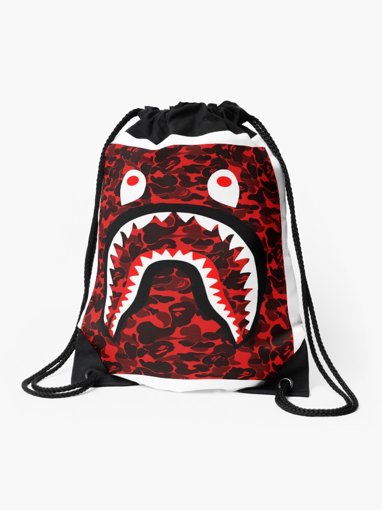 face shark bape Drawstring Bag for Sale by animebrands