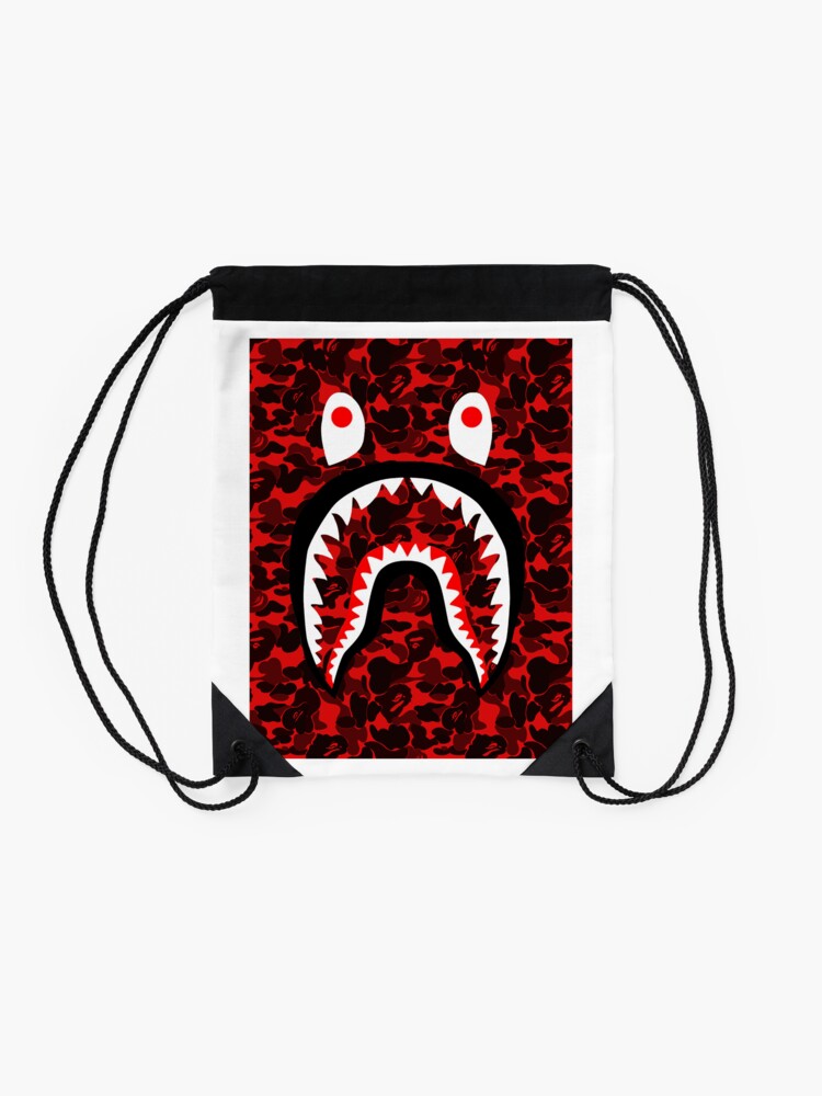 Shark Bape Drawstring Bag for Sale by lakaklakak