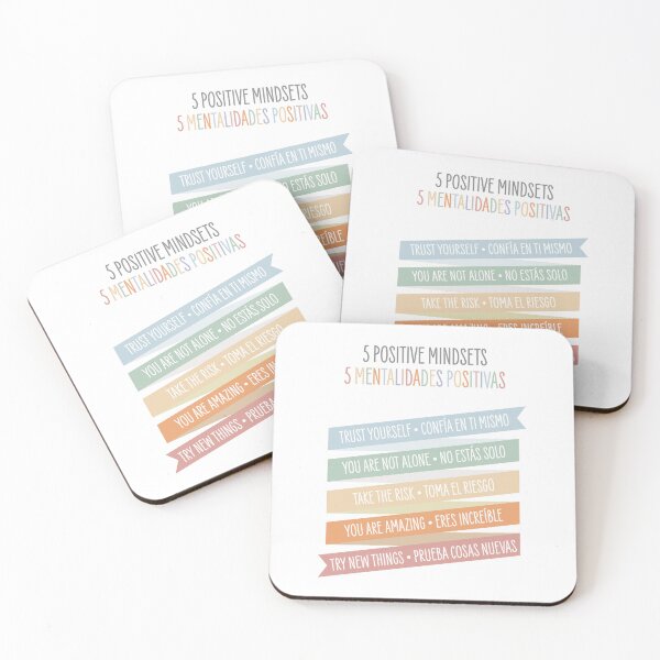 Item preview, Five Positive Mindset Phrases: Bilingual English/Spanish Prints for Bedroom, Nursery, Playroom, Home School, Classroom Prints, Wall Art designed and sold by AmorAndPixels.