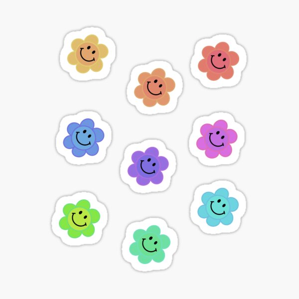 "Smiley Face Flowers" Sticker for Sale by sheridanf14 Redbubble