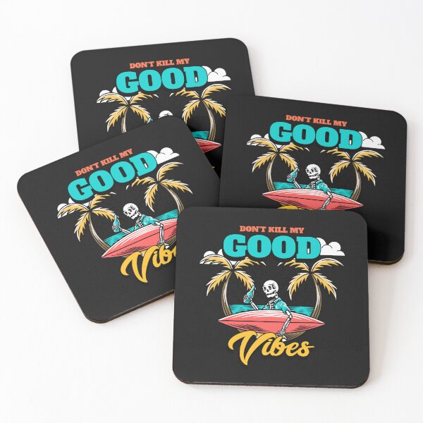 Item preview, Good Vibes Skeleton Summer Beach Surfer designed and sold by davestees506.