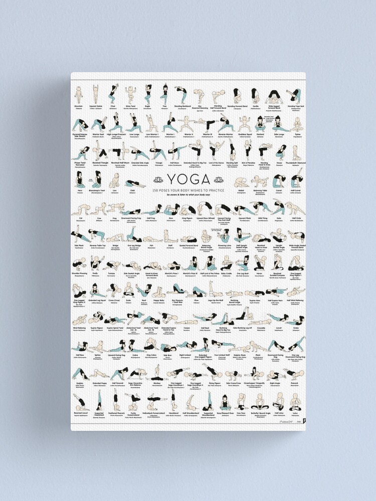 Yoga Poster Asanas 150 Poses Your Body Wishes to Practice, Yoga Print, Yoga  Wall Art, Yoga Art, Yoga Gift 