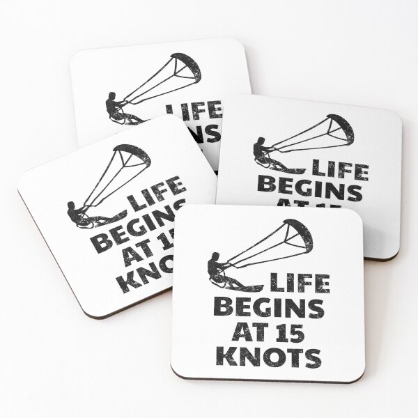 Item preview, Life Begins At 15 Knots Funny Kiteboarding Kitesurfing designed and sold by adxota.