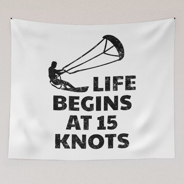 Item preview, Life Begins At 15 Knots Funny Kiteboarding Kitesurfing designed and sold by adxota.